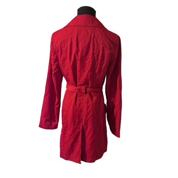 Ambition red button up belted coat size M - Picture 2 of 6